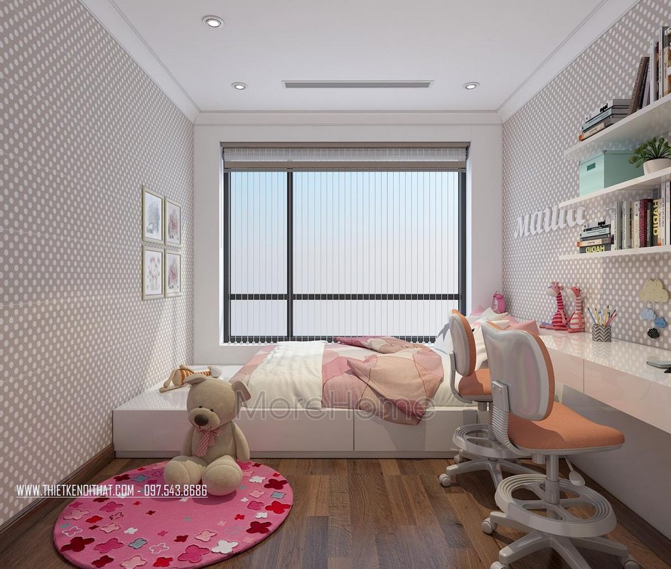 Thiết kế nội thất phòng ngủ chung cư Gardenia Mỹ Đình Nam Từ Liêm Hà Nội